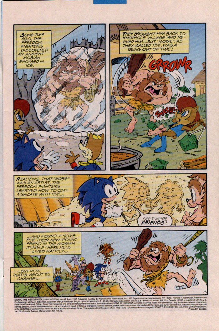 Sonic - Archie Adventure Series April 1997 Page 1